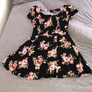 Black dress with red flowers size Small